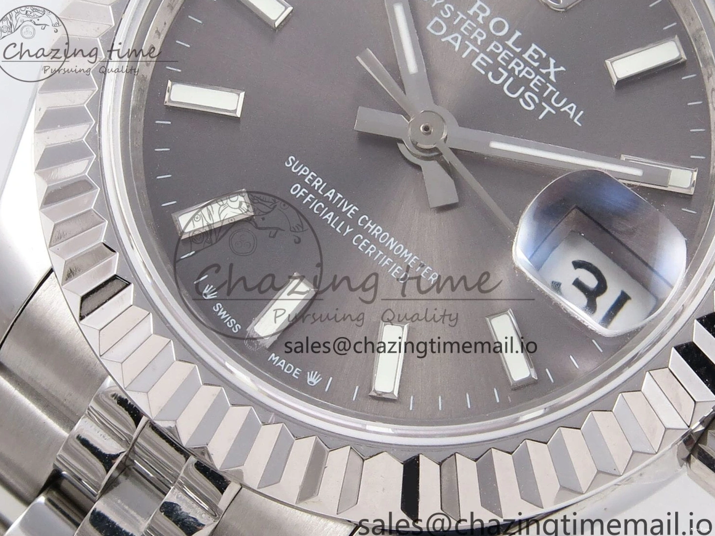 MiroTime 0425 Fashionable DateJust 28MM 279174 SS GMF 1:1 Best Edition 904L Steel Gray Stick Dial on Jubilee Bracelet A 1138